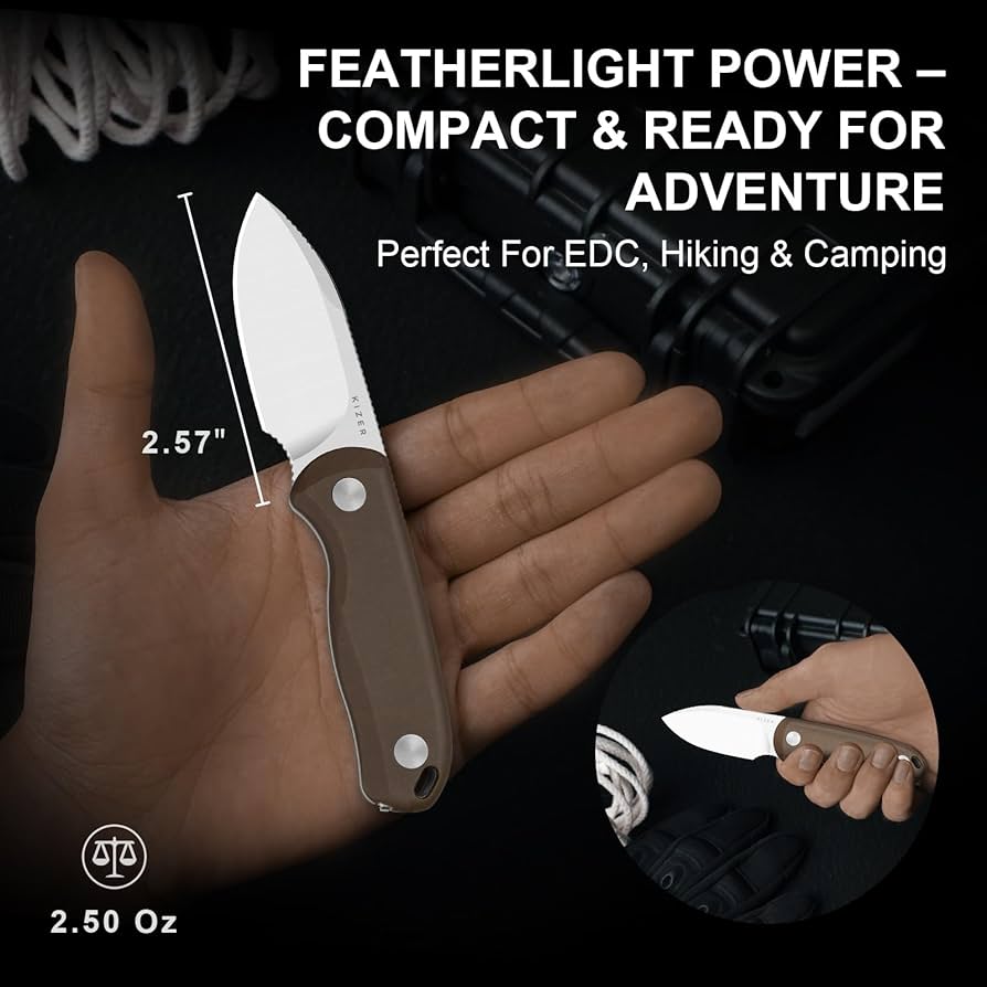 Amazon.com: Kizer Drop Bear Fixed Blade Knife, 2.57