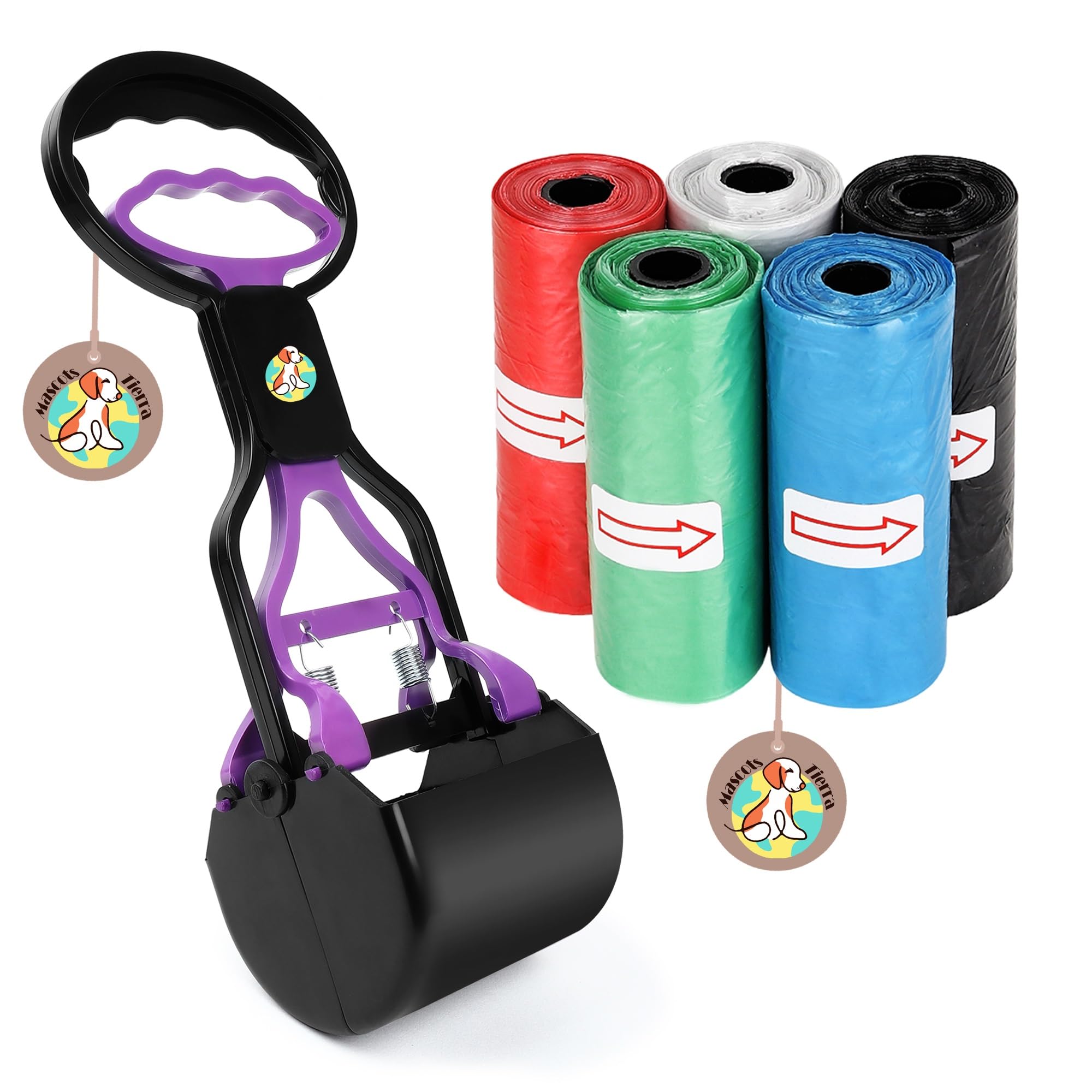 Mascots Tierra Dog Poop Scooper with Handle with 5 Rolls Poop Bag Pet Waste Pick Up Jaw Scooper Without Smelling Easy to Use Perfect for Grass Dirt Gravel Suitable for All Breeds (Colour May Vary) (B09DZ289JC) Amazon Price History, Amazon Price Tracker