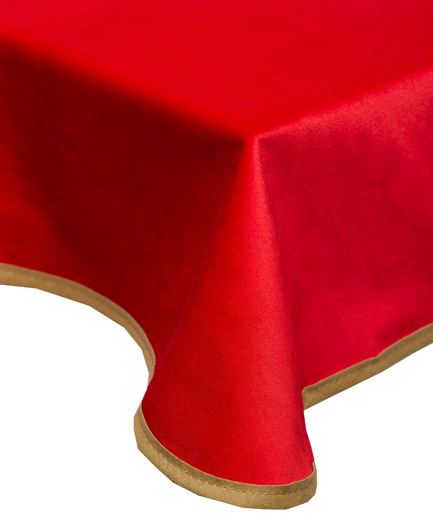 Classic Home Store Velvet Bridge Cloth Plain Extra Soft Poker Card Game 54" Tablecloth with Cotton Binding (Red)