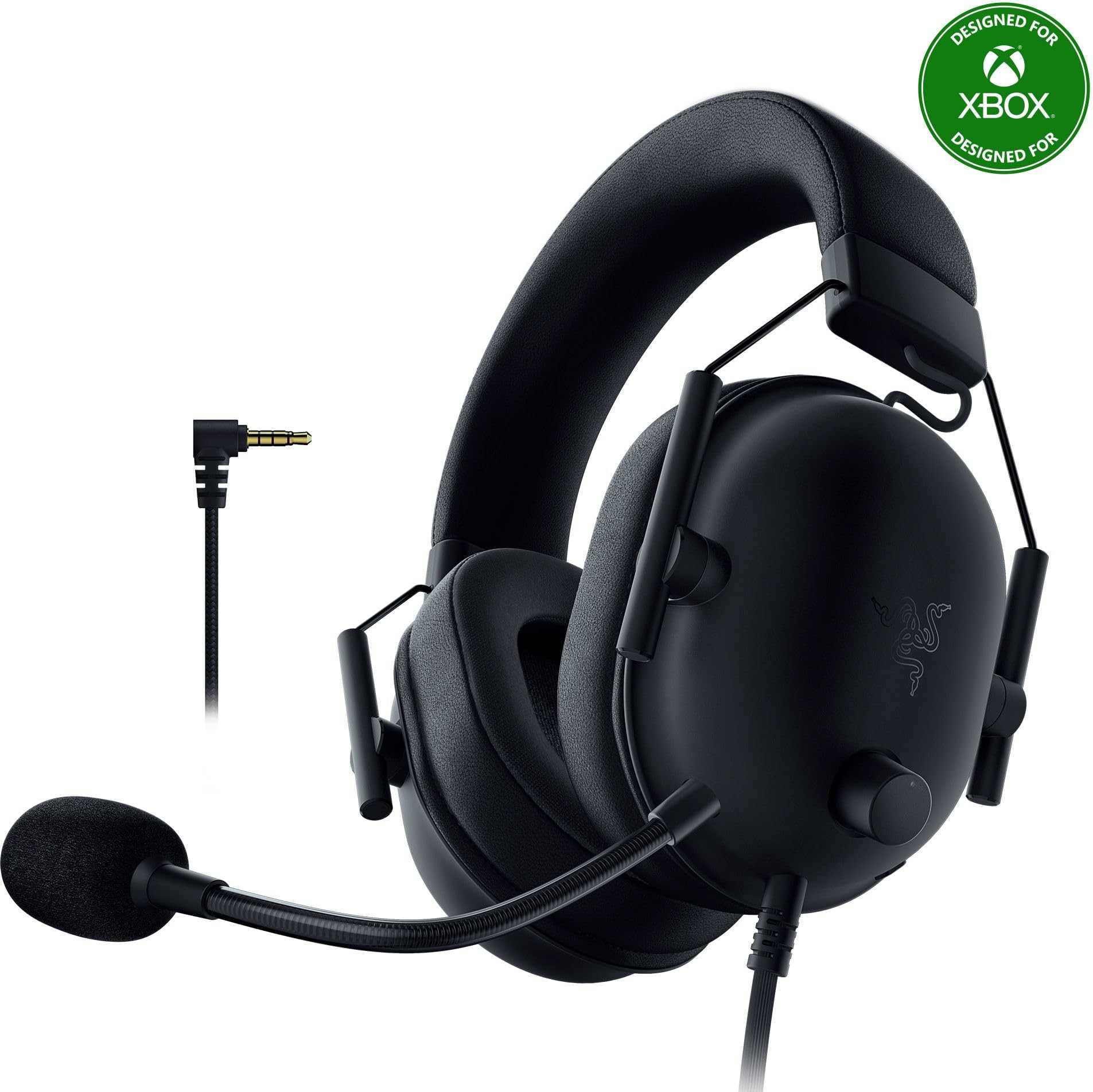 BlackShark V2 X Xbox Gaming Headset: 50mm Drivers - Cardioid Mic - Lightweight - Comfortable, Noise Isolating Earcups - for Xbox Series X, Series S, PS5, PC, Switch via 3.5mm Audio Jack - Black