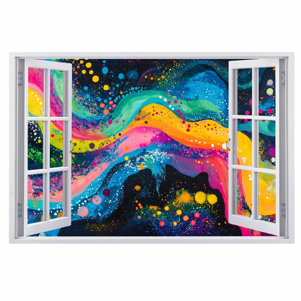 3D Wandaufkleber, Kosmische Linien Durchbruch Wandtattoos Deko Wand Selbstklebend Tintenkunst, Wand Aufkleber Wanddurchbruch Wandsticker für Zuhause, Badezimmer, Schlafzimmer, Wohnzimmer
