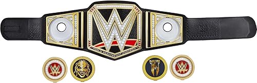 WWE Championship Showdown Deluxe - Título de juego de rol, estilo auténtico con 4 placas laterales intercambiables, cinturón ajustable para niños a