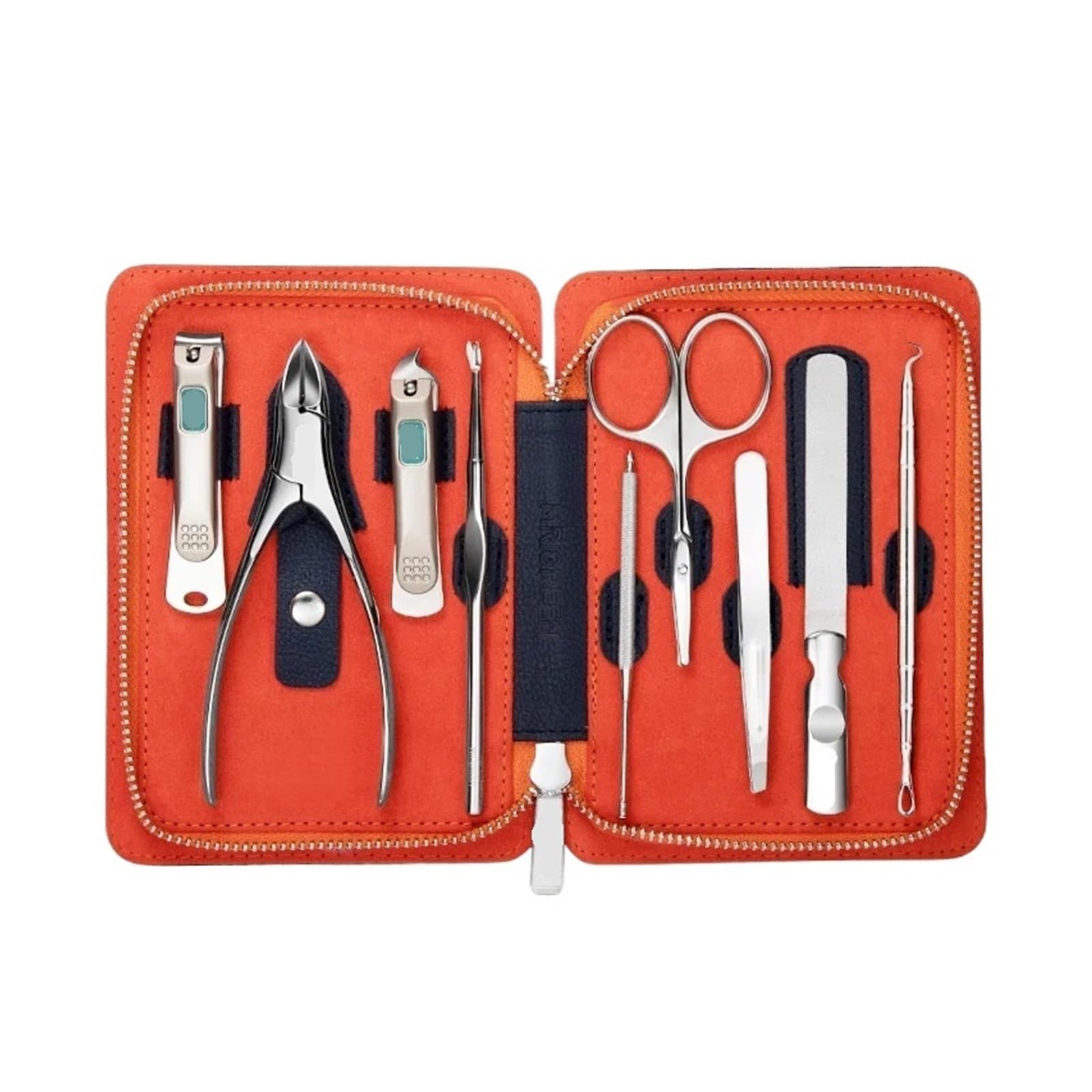 Set manicure Kit pratico professionale 9 in 1 con custodia in pelle Tagliaunghie in acciaio inossidabile Strumento for la cura personale
