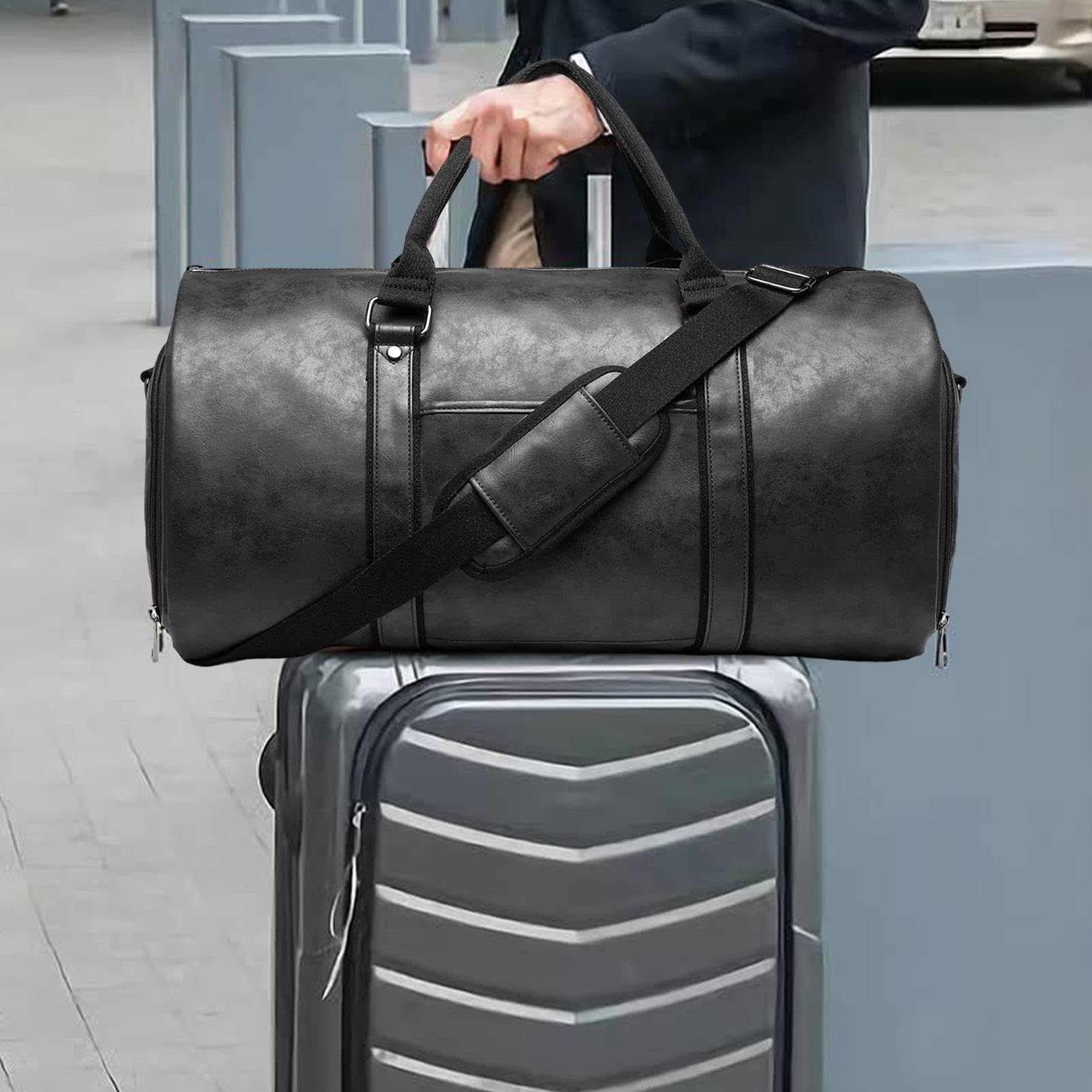 Borse da viaggio da uomo, Borse da viaggio per vestiti | Borsa da tuta grande Borse da trasporto impermeabili | Scomparto per scarpe, valigia da vestito in pelle per marito