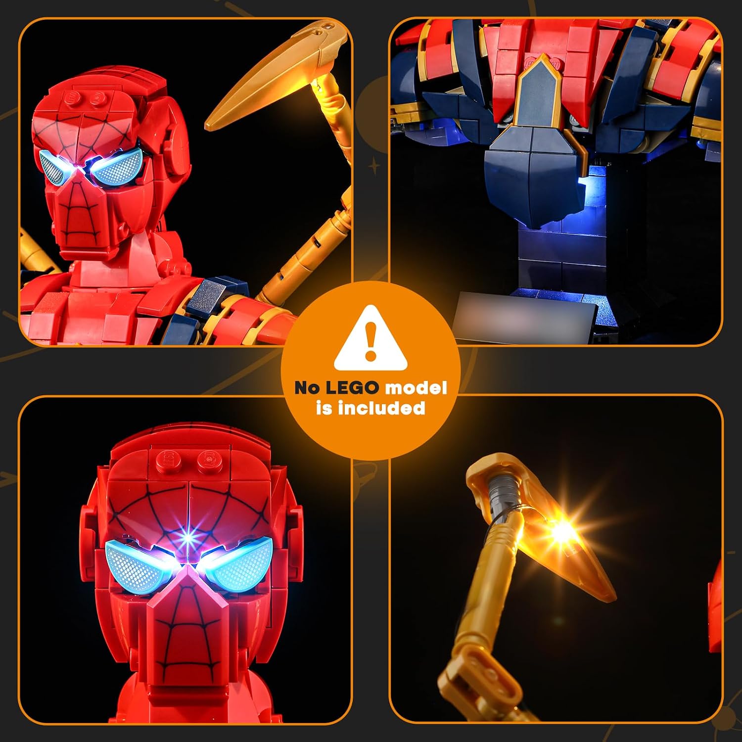 LIGHTAILING Light for Lego-76326 Iron Spider-Man Bust - Led Lighting Kit Compatible with Lego Building Blocks Model - NOT Included The Model Set