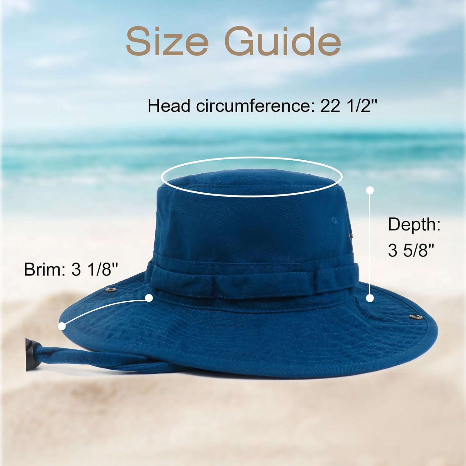 Bucket Hat Wide Brim UV Protection Sun Hat Boonie Hats Fishing Hiking Safari Outdoor Hats for Men and Women - Image 5