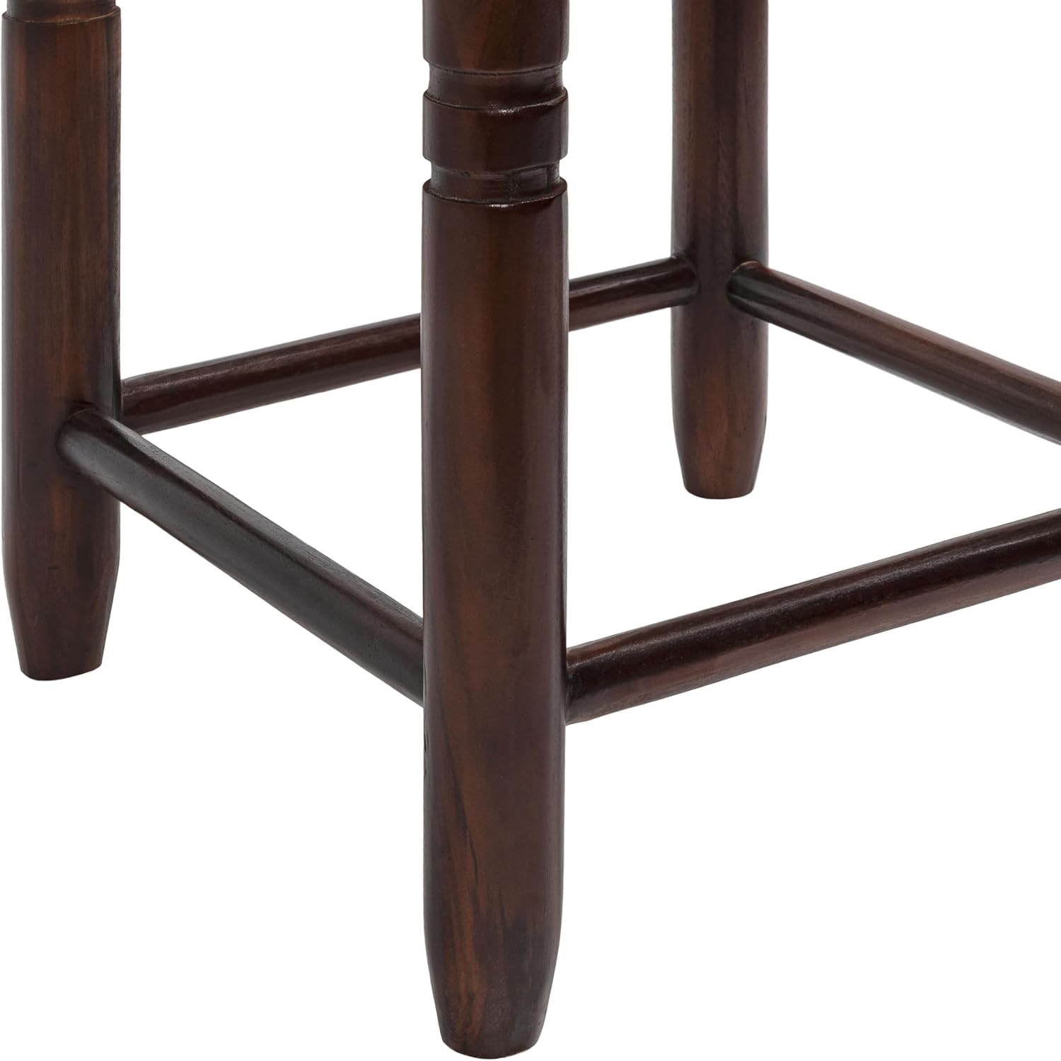 JONATHAN Y Columnar Handcrafted Teak Wood Outdoor Stool, 15.75" Height, Casual Boho Style, Synthetic Woven Rattan Seat, Weather Resistant Patio Furniture, Light Brown/Dark Brown (STL3004A)