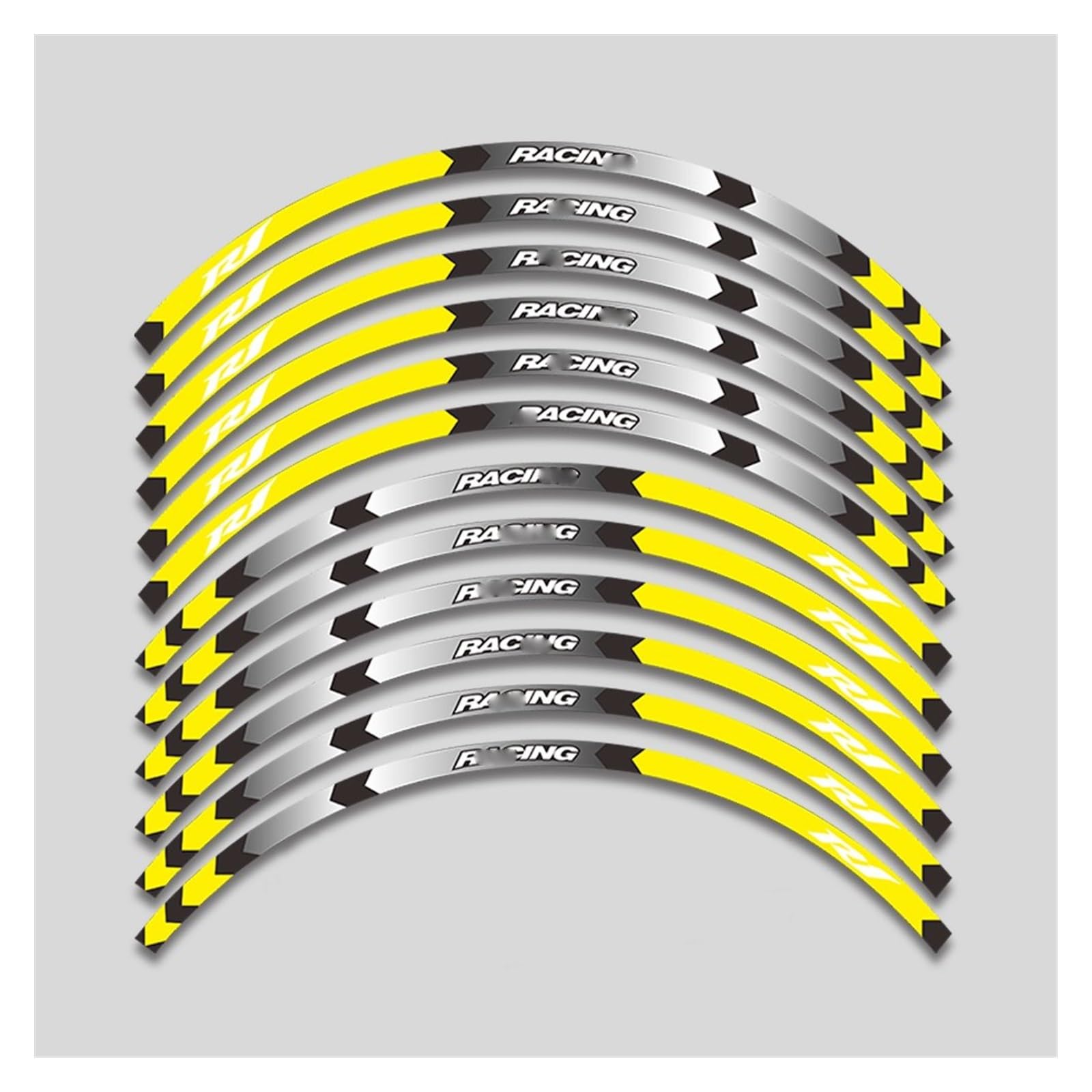 Frynuzb A4 Applique For For Yzfr1 Yzf R1 17Inch Motorcycle Sticker Wheels Reflective Stripe Rim Waterproof Decorative Decals Set(A4)