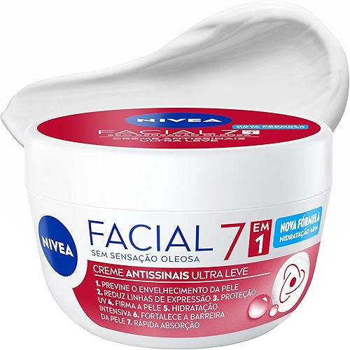 NIVEA Creme Facial Antissinais 100g - Sua fórmula com hidronutrientes e vitamina E é de rápida absorção, firma e reduz linhas de expressão e protege a pele contra os raios UVA/UVB
