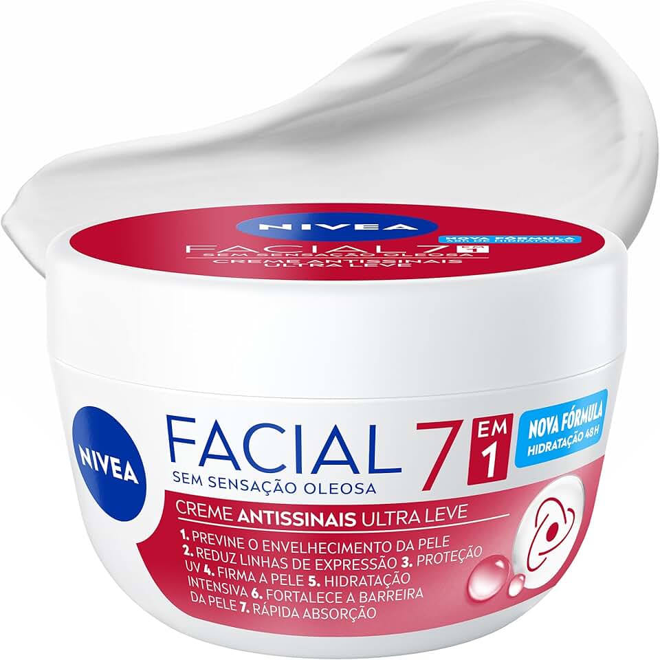 NIVEA Creme Facial Antissinais 100g - Sua fórmula com hidronutrientes e vitamina E é de rápida absorção, firma e reduz linhas de expressão e protege a pele contra os raios UVA/UVB
