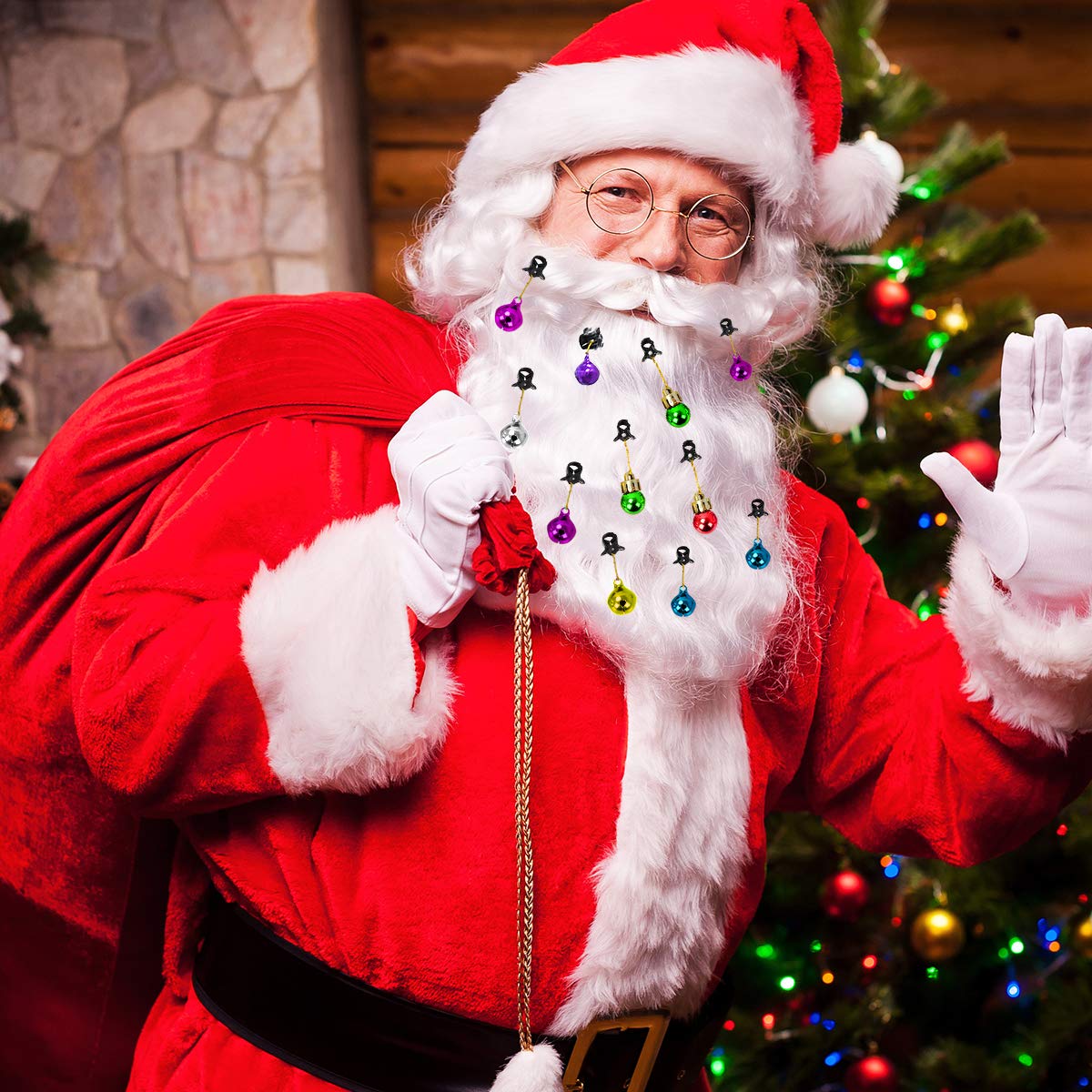 Buy Ahier 18 pcs Beard Ornaments, 12 Sounding Jingle Bells and 6