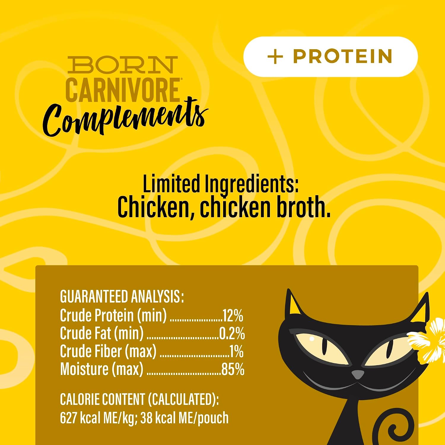 Tiki Cat Born Carnivore Complements Wet Cat Food Topper, Chicken, 2.1 oz. Pouch (12 Count)