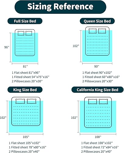 Miniatura 6 de LBRO2M Juego de sábanas de 100% algodón de 1200 hilos, tamaño matrimonial, bolsillo profundo de 16 pulgadas, juego de sábanas de 4 piezas (negro,