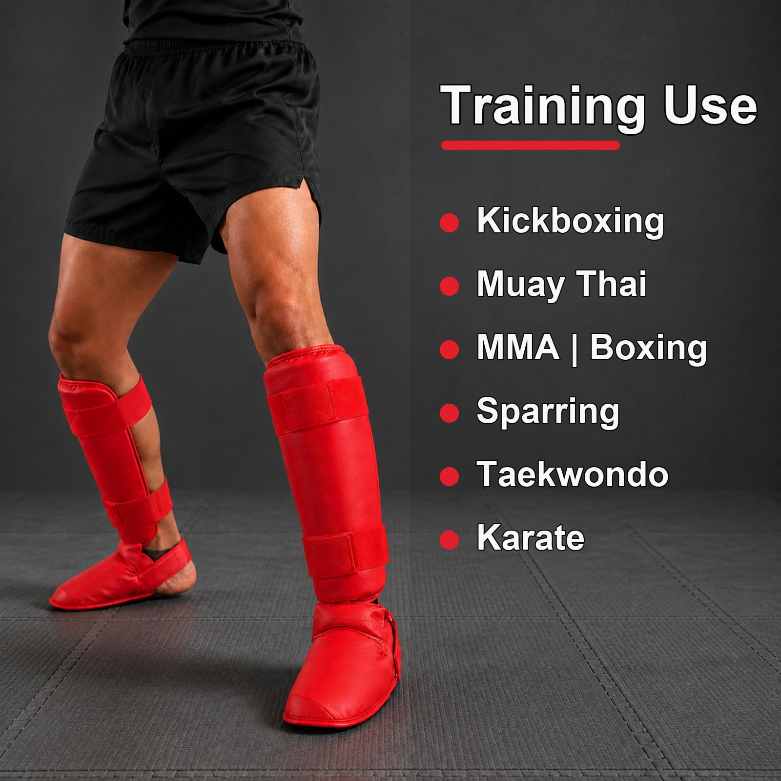 Piedi Protezione Shin Guard,Parastinchi Piedi Protezione Shin Guard,Parastinchi Karate,Regolabili,Comodo,Traspirante,per Muay Thai,Sport da Combattimento e Allenamento Quotidiano
