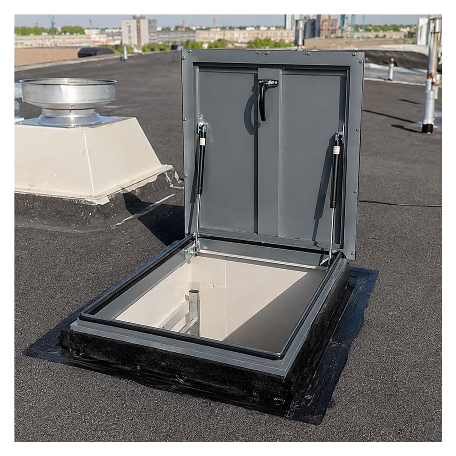 AMUFJJ Opening Steel Roof Hatch Access Door Attic Skylight Cover