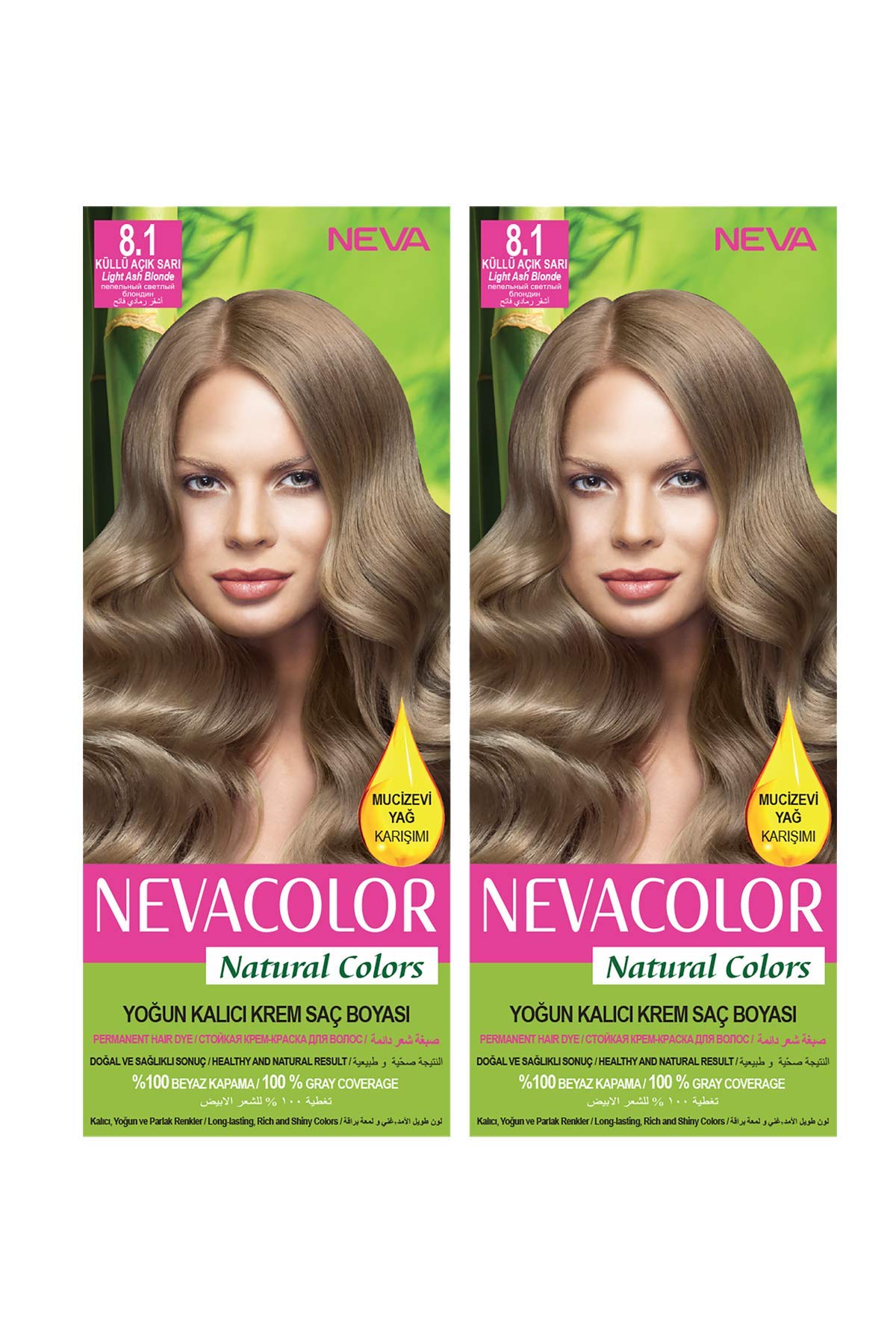 NATURAL COLOR SAÇ BOYASI 8.1 KÜLLÜ AÇIK SARI 2'Lİ SET