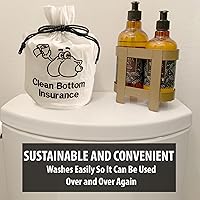 Vista 6 de Funda para rollo de papel higiénico – Funda de papel higiénico reutilizable de algodón de 9 x 5.5 pulgadas con cierre de cordón – Bolsa decorativa