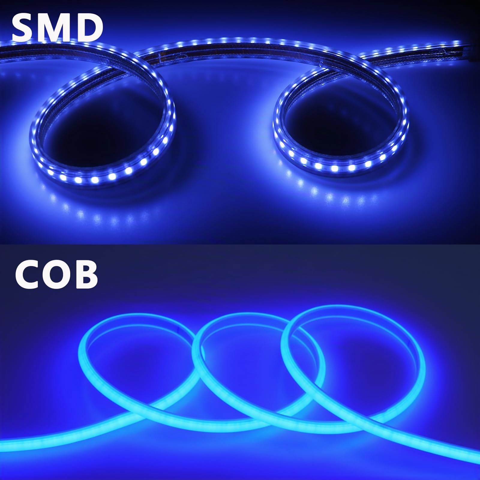 BENLUN Tira LED COB Exterior Impermeable 220V 230V 20 Metros, Luces LEDs | Azul Luces LED IP65 10W/M CRI 90+ Flexible con Rectificador para Habitacion Techo, Iluminación Decorativa, Patio, Jardín