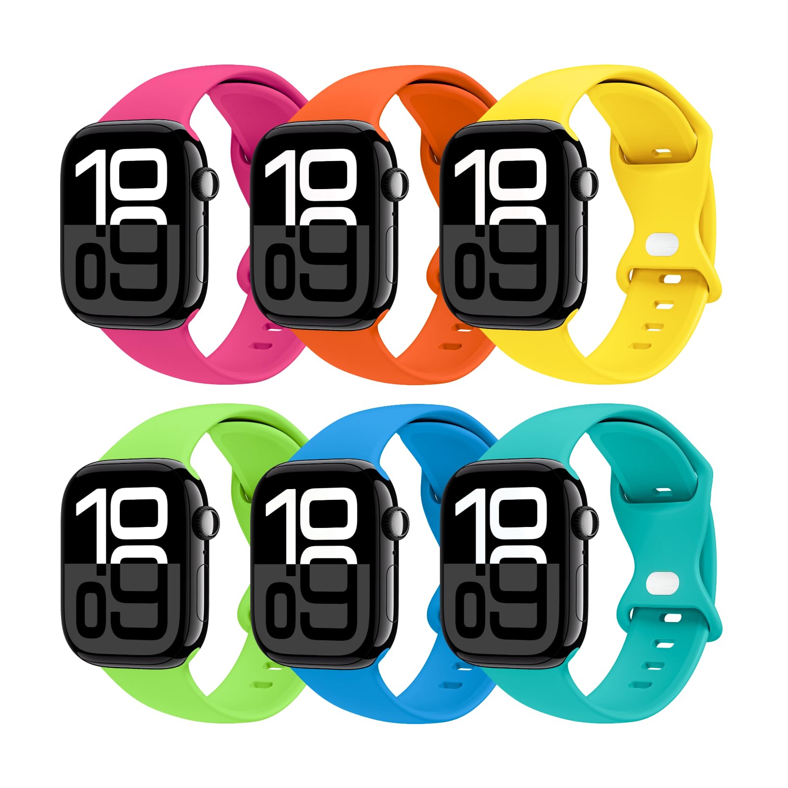THWALK 6 Pack Sport Bands Compatible with Apple Watch Band Ultra 3/2/1 49mm, Series 11/10 46/42mm, 9/8/7 45/41mm, SE/6/5/4 44/40mm, 3/2/1 42/38mm for