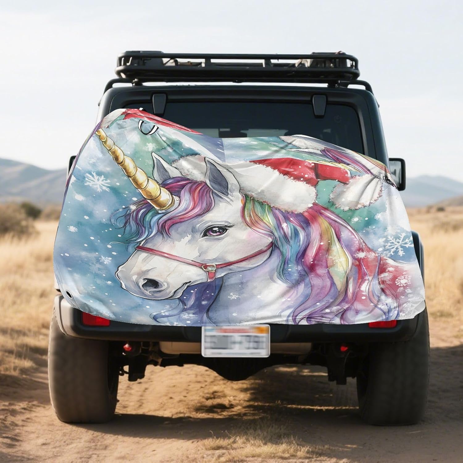ALAZA Christmas Unicorn Bike Cover Waterproof Outdoor Ebike Bicycle Covers Tarp Protection for 1/2 Bikes, Sun UV Dust Wind Proof
