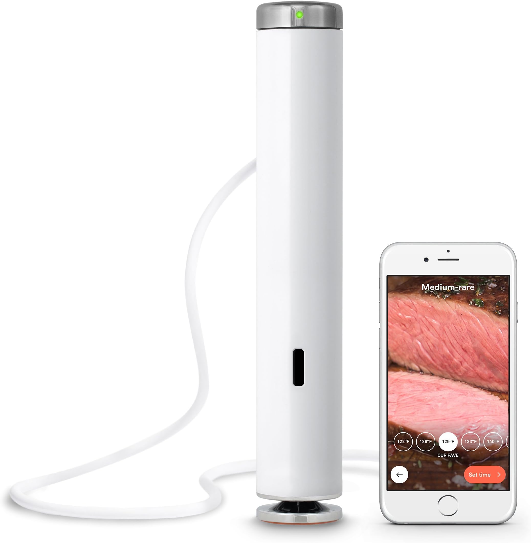 Breville Joule Sous Vide, 1100 Watts, White Body, Stainless Steel Cap & Base (CS10001)