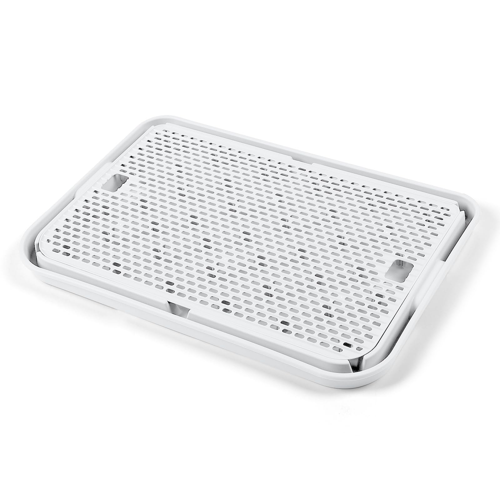 Tapis de Rampe, 42x30CM Escalier pour bac à litière pour Chat, Attrape-litière pour bac à litière Automatique autonettoyant, idéal pour Chaton et Chats Plus âgés(Blanc)