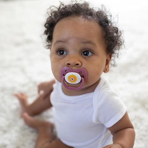 Miniatura 19 de Dr. Brown's Advantage Chupete para bebé, chupete totalmente simétrico con bombilla de silicona suave, amor de lavanda, 0.0-19.7 ft, sin BPA, paquete
