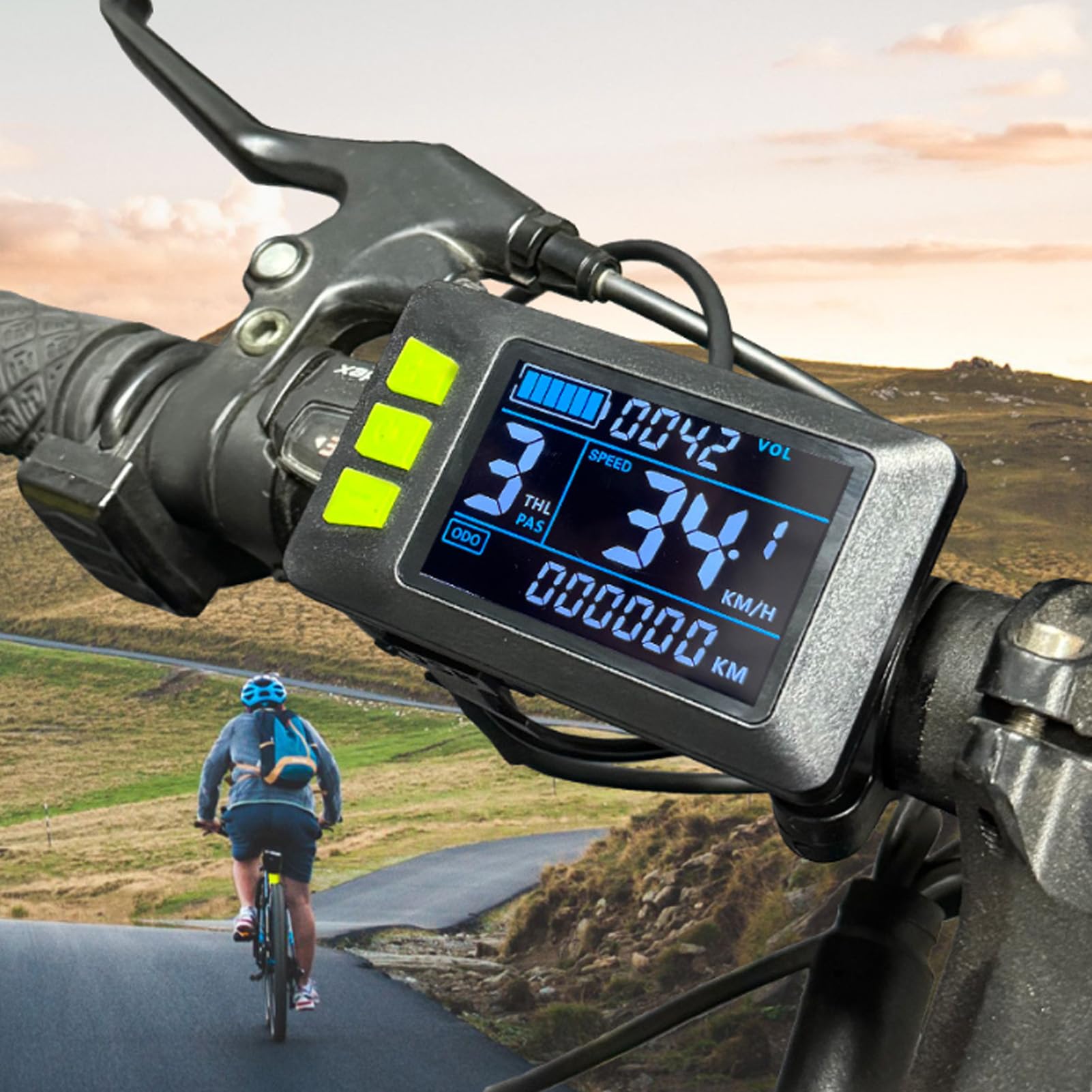 SUNGOOYUE Elektrisches Scooter -LCD -Display, 6Pin Wasserfest -Stecker ABS -Material -Bedienfeld mit Hellem Farbbildschirm für den Tachometermesser