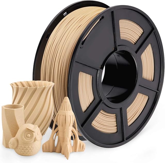 SUNLU Real Wood Filament 1.75mm, Low-Temp Wood Fiber PLA Filament 1.75 +/- 0.03 mm, 1kg/2.2lbs Spool for 3D Printing,Real Wood Sense