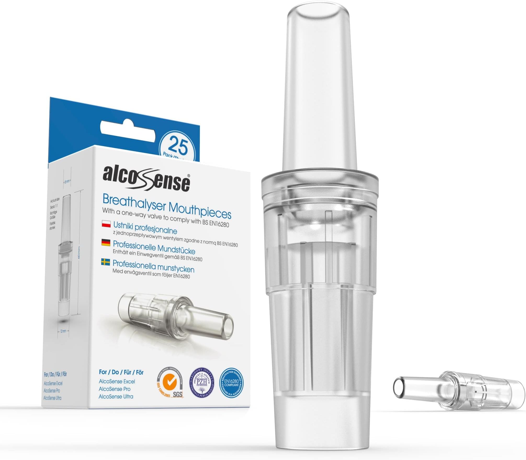 AlcoSense Excel, Pro & Ultra Mouthpieces (Pack of 25)โฆ
