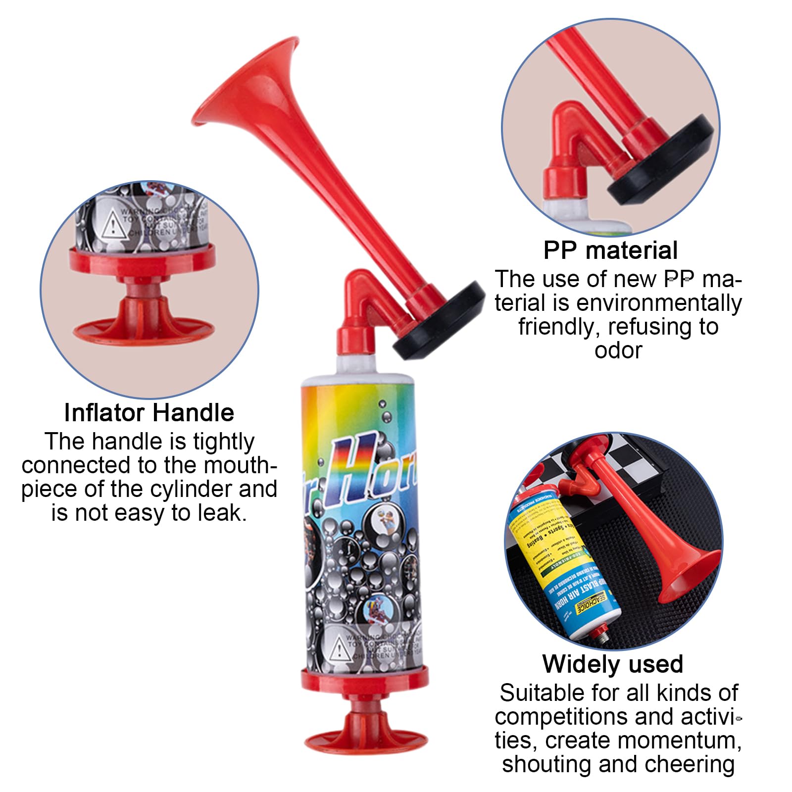 Tromba da Stadio, Trombetta da Stadio, Trombetta, 2 PCS Loud Handheld Air Horn Clacson a Gas Tromba, Air Horn per Partite di Calcio, Eventi Sportivi, Nautica, Celebrazioni