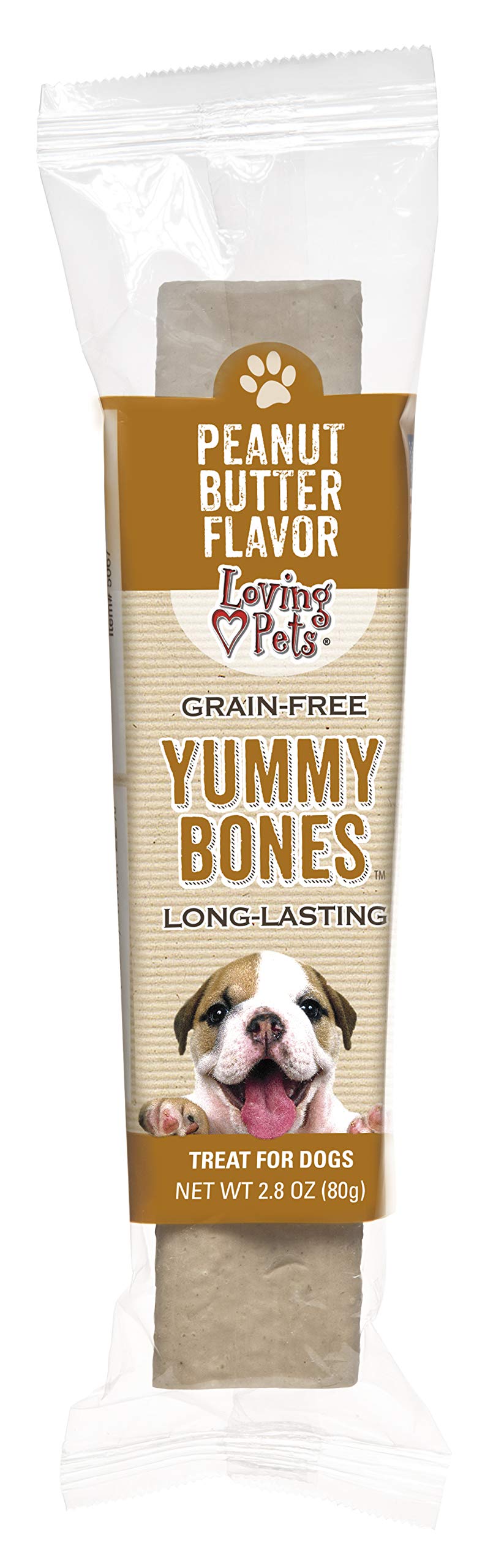 2.8oz Single Wrapped Yummy Bone Peanut Butter Flavor