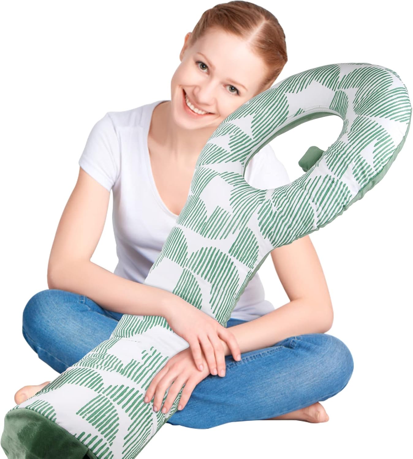 Swandream Spoon Shaped Small Body Pillow with Pillowcase