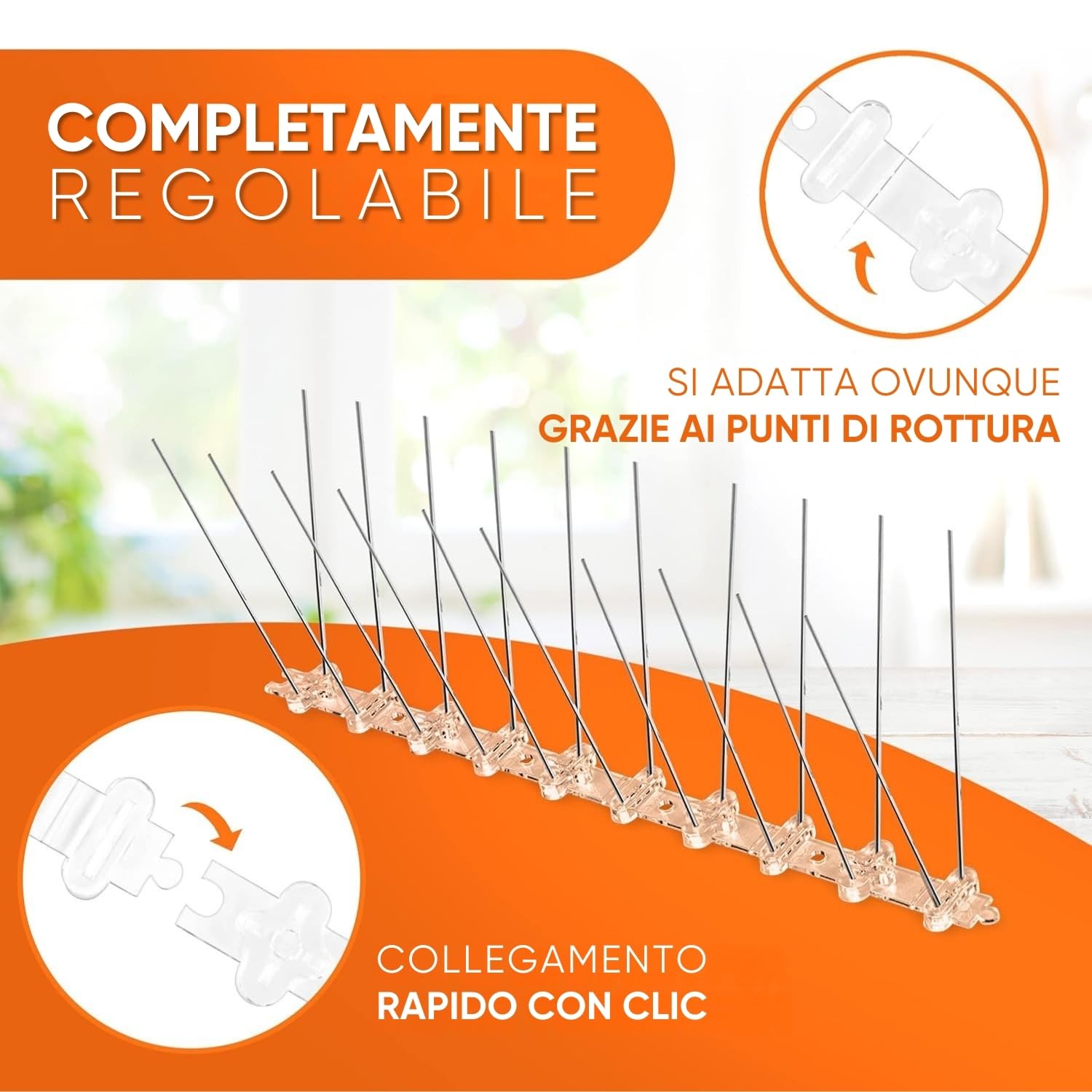 WERKTAL Dissuasore per Piccioni – Repellente Efficace e Durevole in Acciaio Inox [3 metri] – Protezione Anti Uccelli per Balcone e Finestre