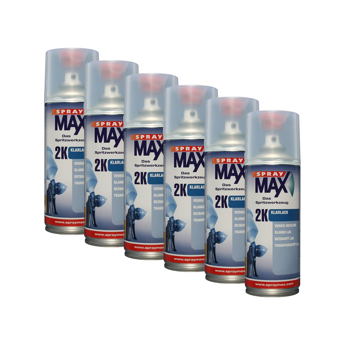 6X Kwasny SprayMax 2K Klarlack Härter Sprühdose Spray 400ml 680061