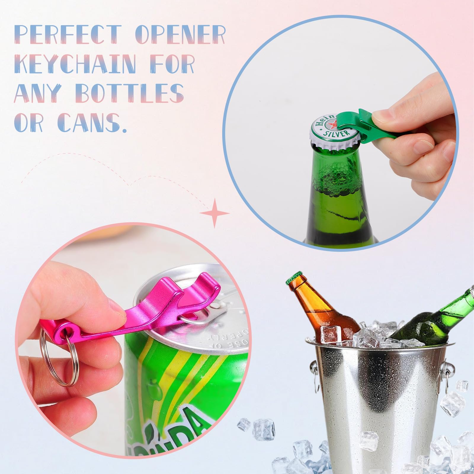 100 Pcs Bottle Opener Keychain, Black Beer Opener Keychain - Image 4