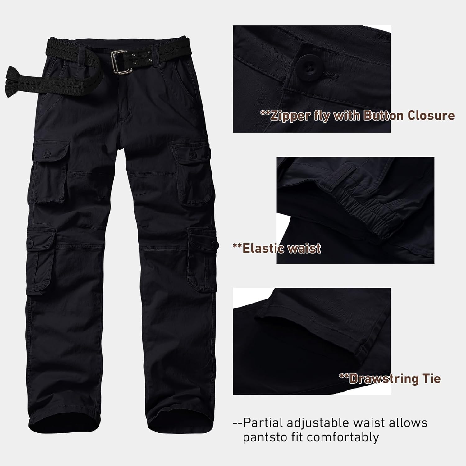 Womens Cargo Pants with Pockets, Women's Casual Military Army Hiking Combat Tactical Work Pants Trousers - Image 4