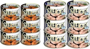Set Purchase Tominaga Mackerel, Miso Boiled, Canned DHA EPA Contains, 6.3 oz 150 g x 6 Pieces Domestic Landing, Domestically Processed Mackerel, Mackerel, Canned Mackerel, Boiled in Water, 5.3