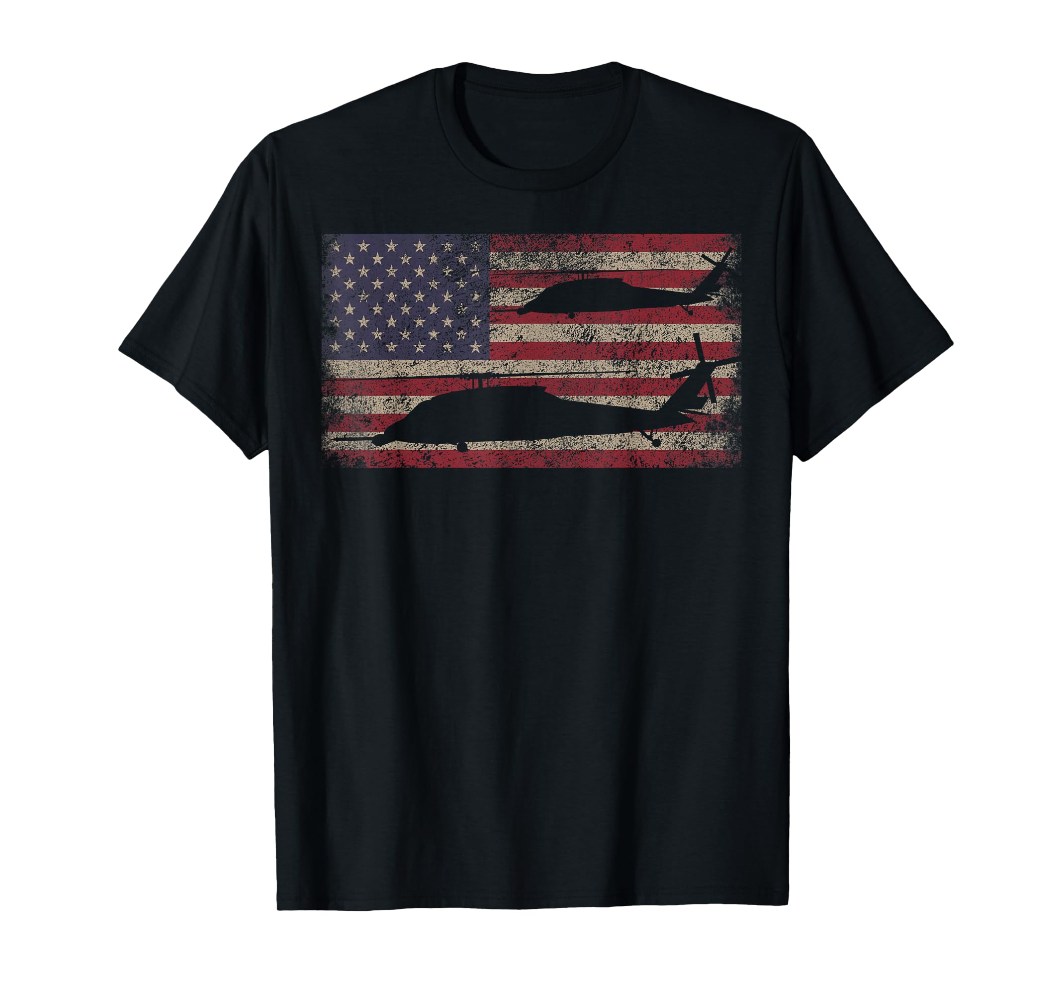HH-60 Pave Hawk Helicopter Vintage USA American Flag T-Shirt