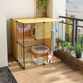 キャットケージ　ペットケージ　ケージ　キャットゲージ　2段　猫用品 Amazon.co.jp: 猫ゲージ 2段 ペット キャットケージ ネコ ケージ