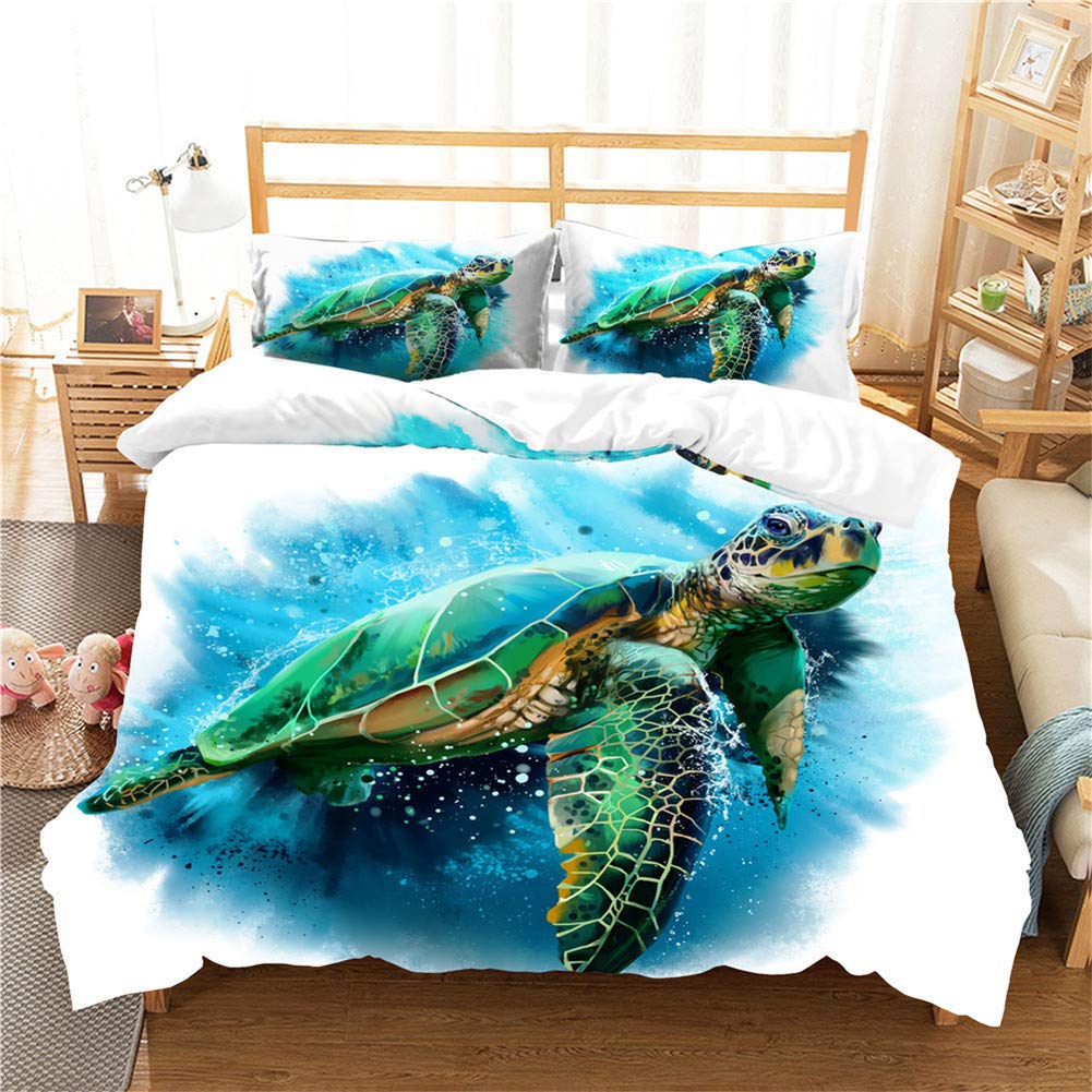 Housses de couettes tortue de mer pour une chambre style ocean 180x220 cm