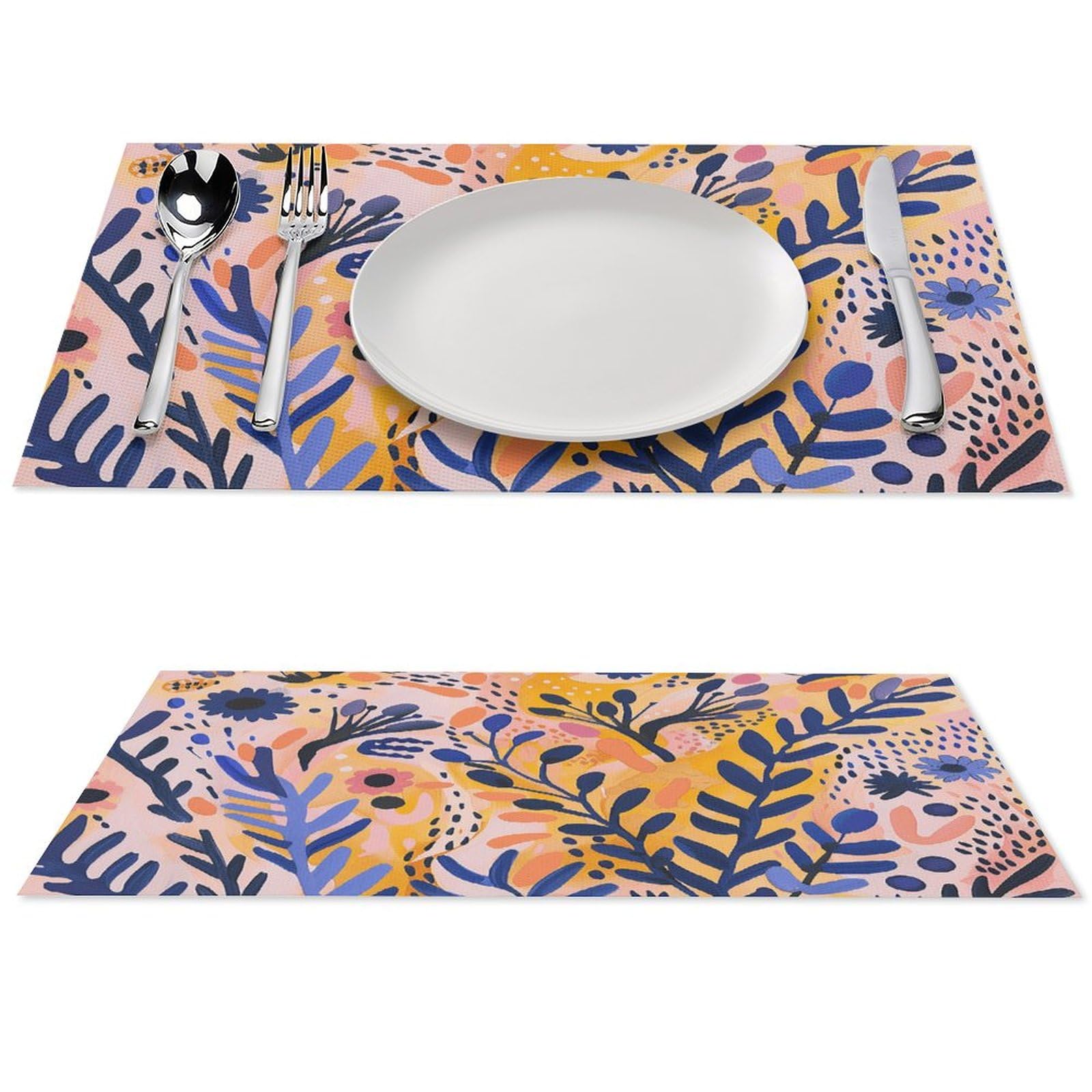Set de table en PVC lot de 6 pièces motif abstrait moderne pour salle à manger 30 cm