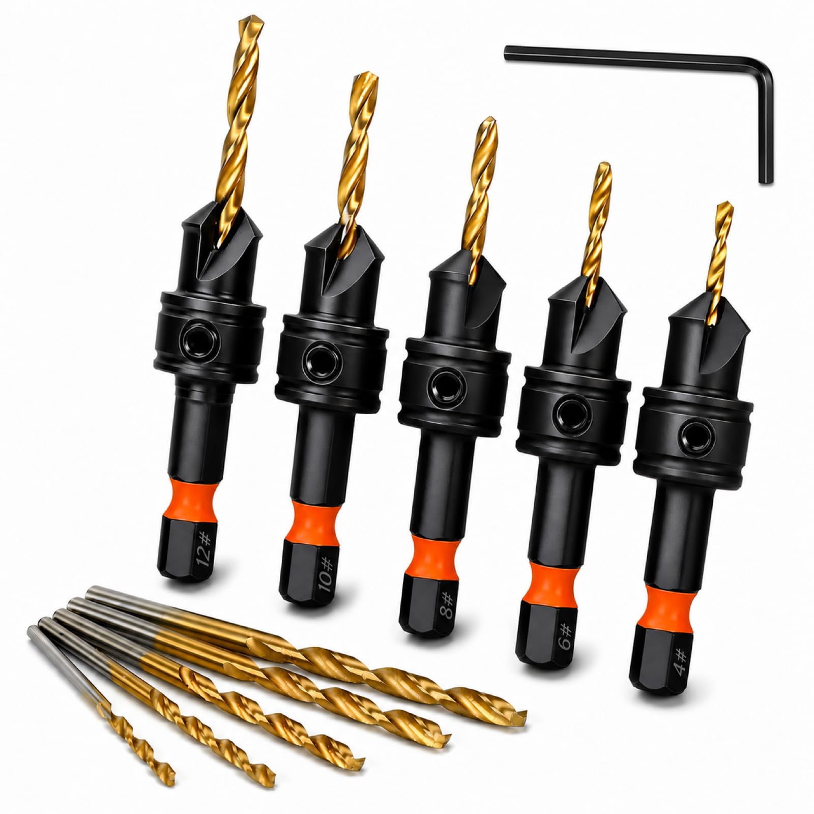 Countersink Drill Bit Set - 11 Piece Titanium -1