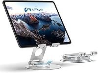 Vista 1 de Swivel Tablet Stand, Aluminum Portable 360°Rotating Adjustable Tablet Holder for All 4-12.9’’ iPad Surface Samsung Phone Tablet Kindle E-Reader and