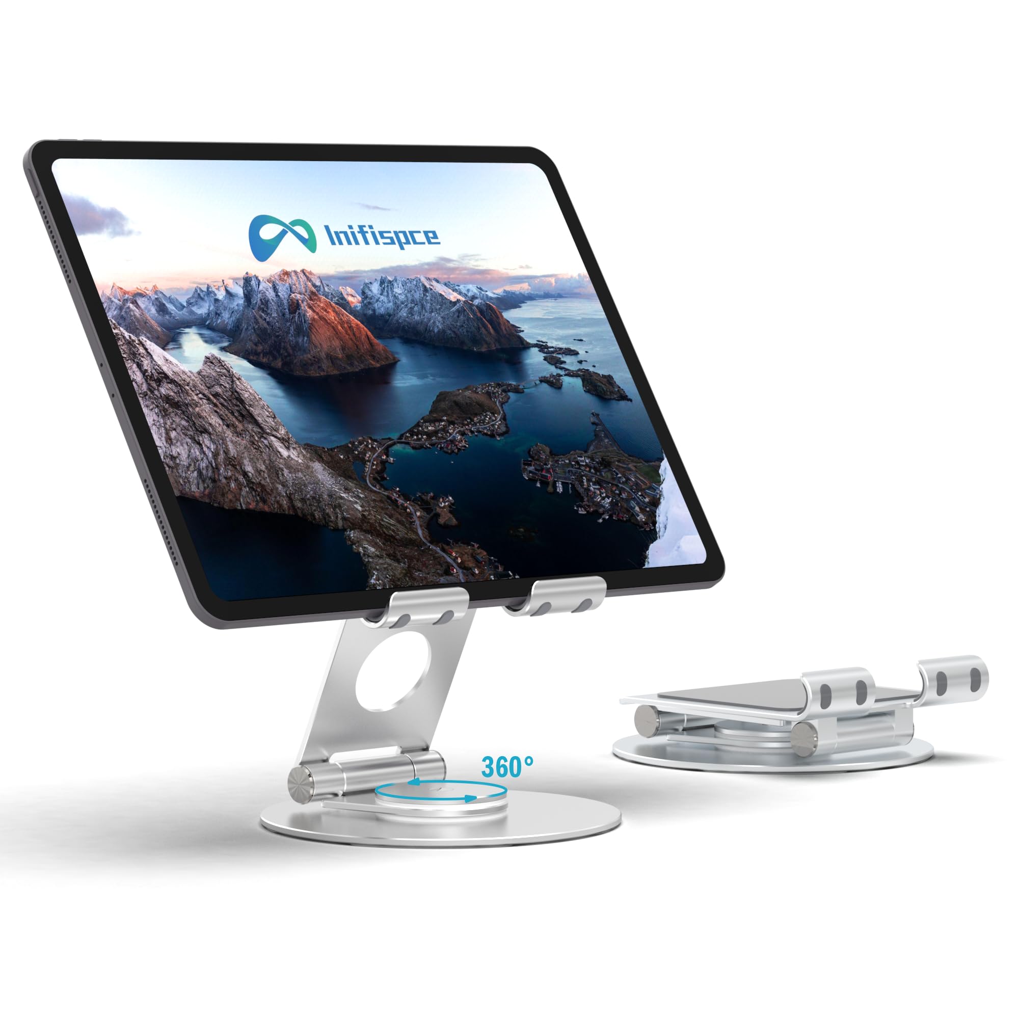 Swivel Tablet Stand Aluminum Portable 360 Rotating Adjustable Tablet Holder for All 4-12 9 iPad Surface Samsung Phone