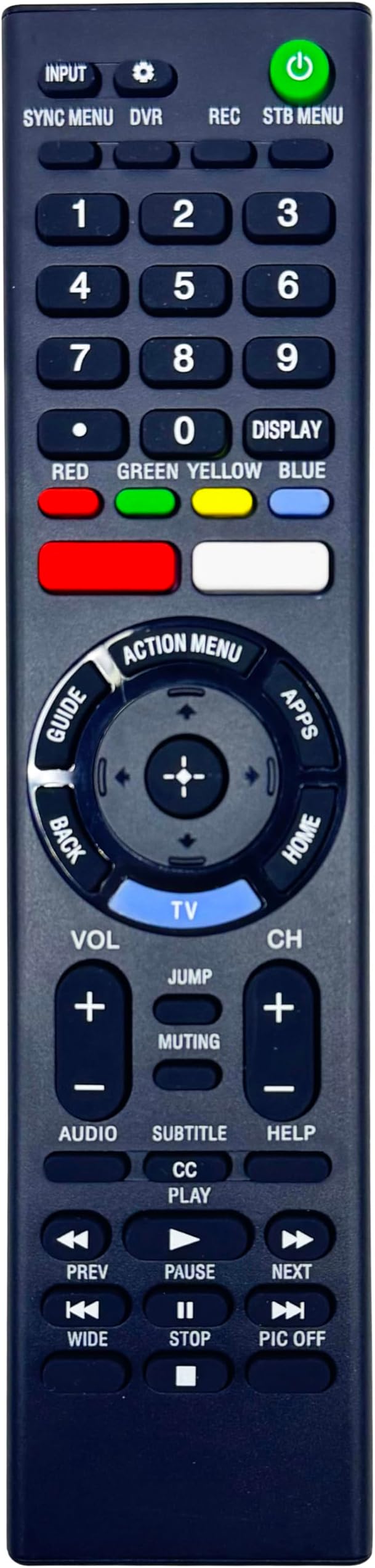 TV Remote Control Replacement for Sony RMF-TX220U, RMF-TX300U, RMF-TX310U, KD-43X750F, 49X750F, 55X750F, 55X755F, XBR-43X800E, 49X800E, 49X900F, 55X850F, 55X900F and All Bravia TVs