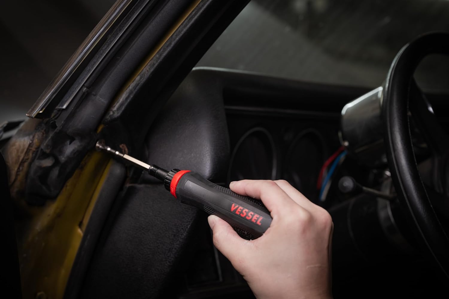 (USA Official) VESSEL MEGADORA Interchangeable Ratchet Screwdriver 5PC. Bit Set