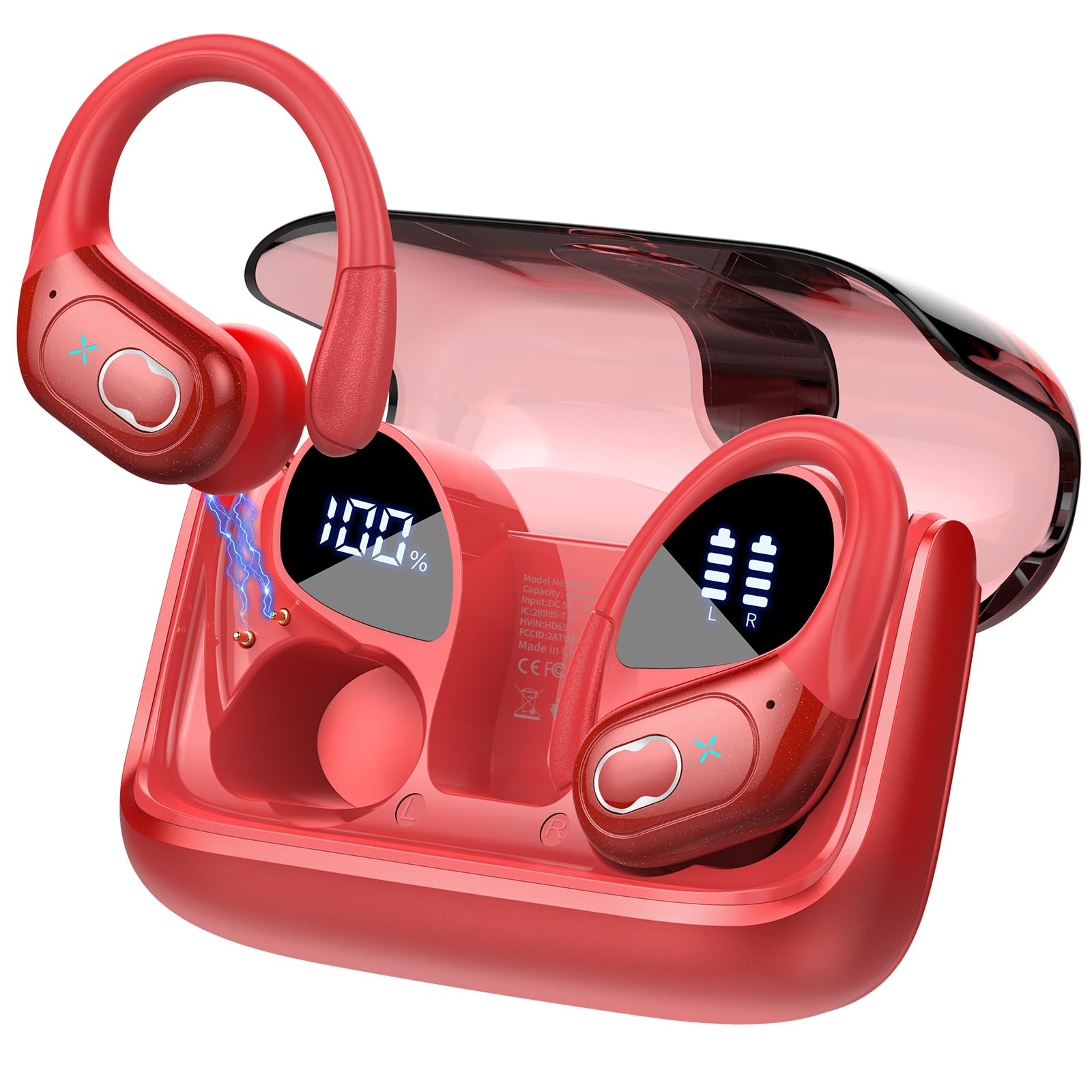 Amazon.co.jp: イヤホン bluetooth 耳掛け ワイヤレスイヤホン 最大75