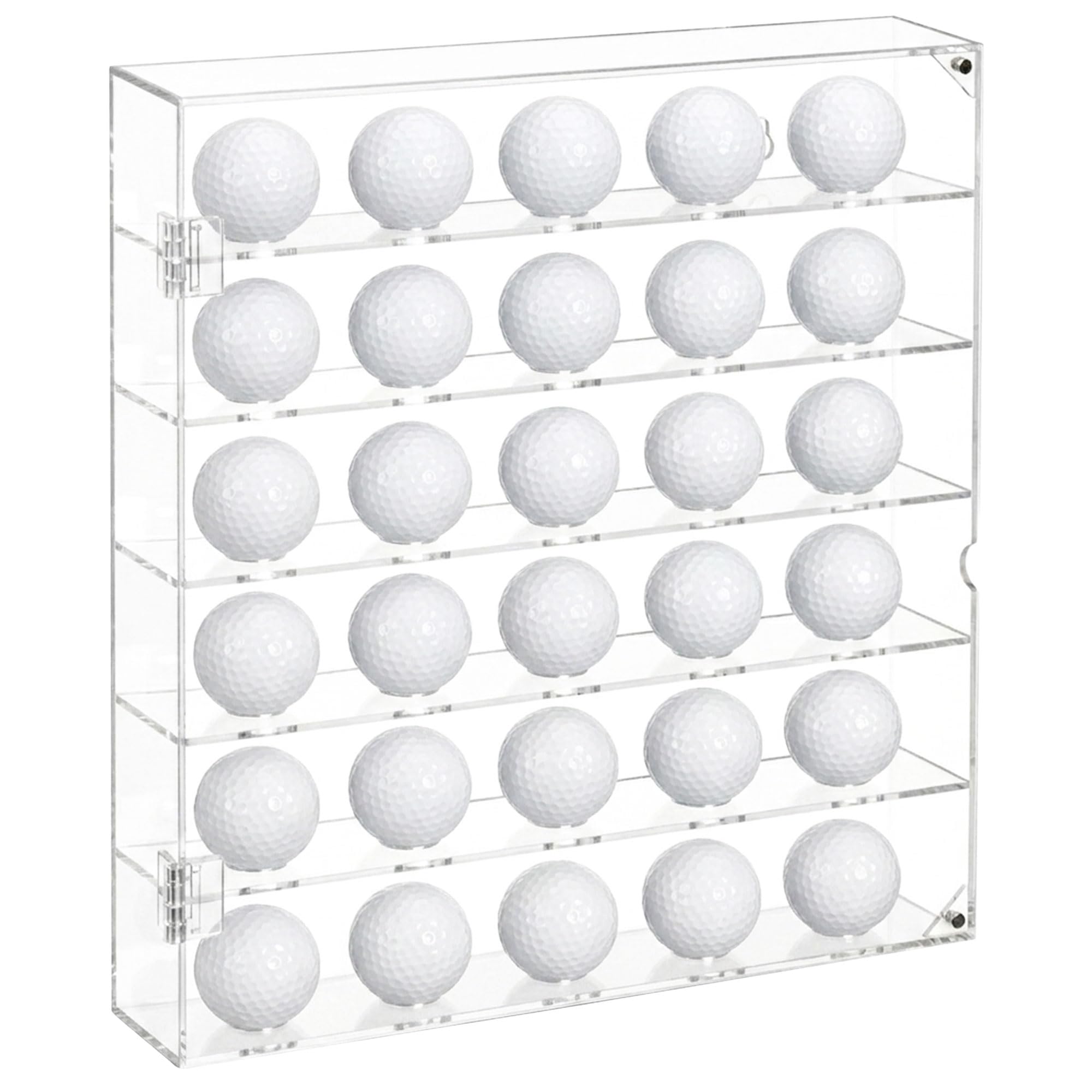 ohbien 30 Acrylic Golf Ball Display Case, Golf Ball Showcase with Door