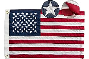 American Flag Golf Cart Flag, Embroidered 12x18 Inch